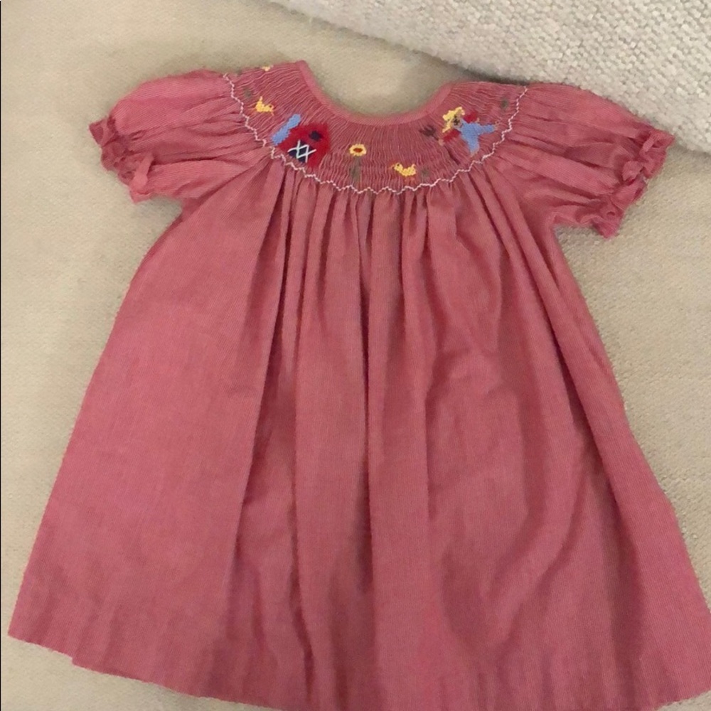 Smocked dress farm theme